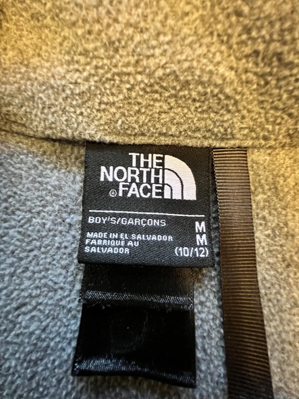 The North Face Fleece Full Zip Jacket Black and Gray Boys M 10/12